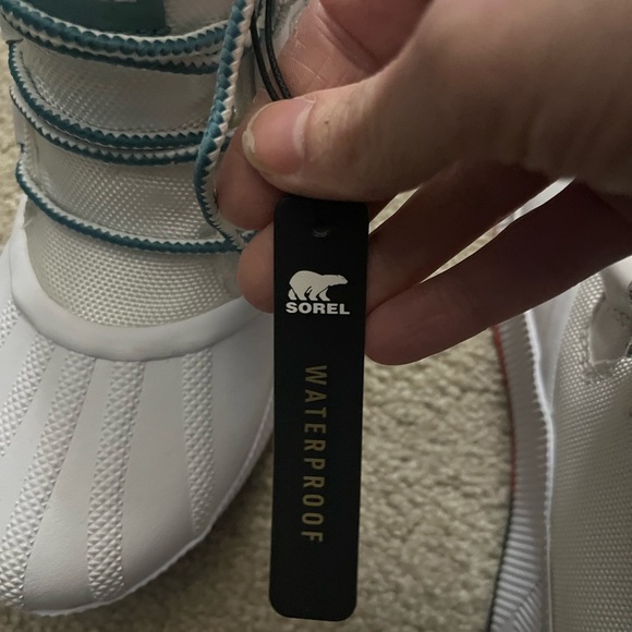 NWT Sorel Women's Out 'N About III Classic Waterproof Boot - White, Cyber Yellow - Picture 11 of 13